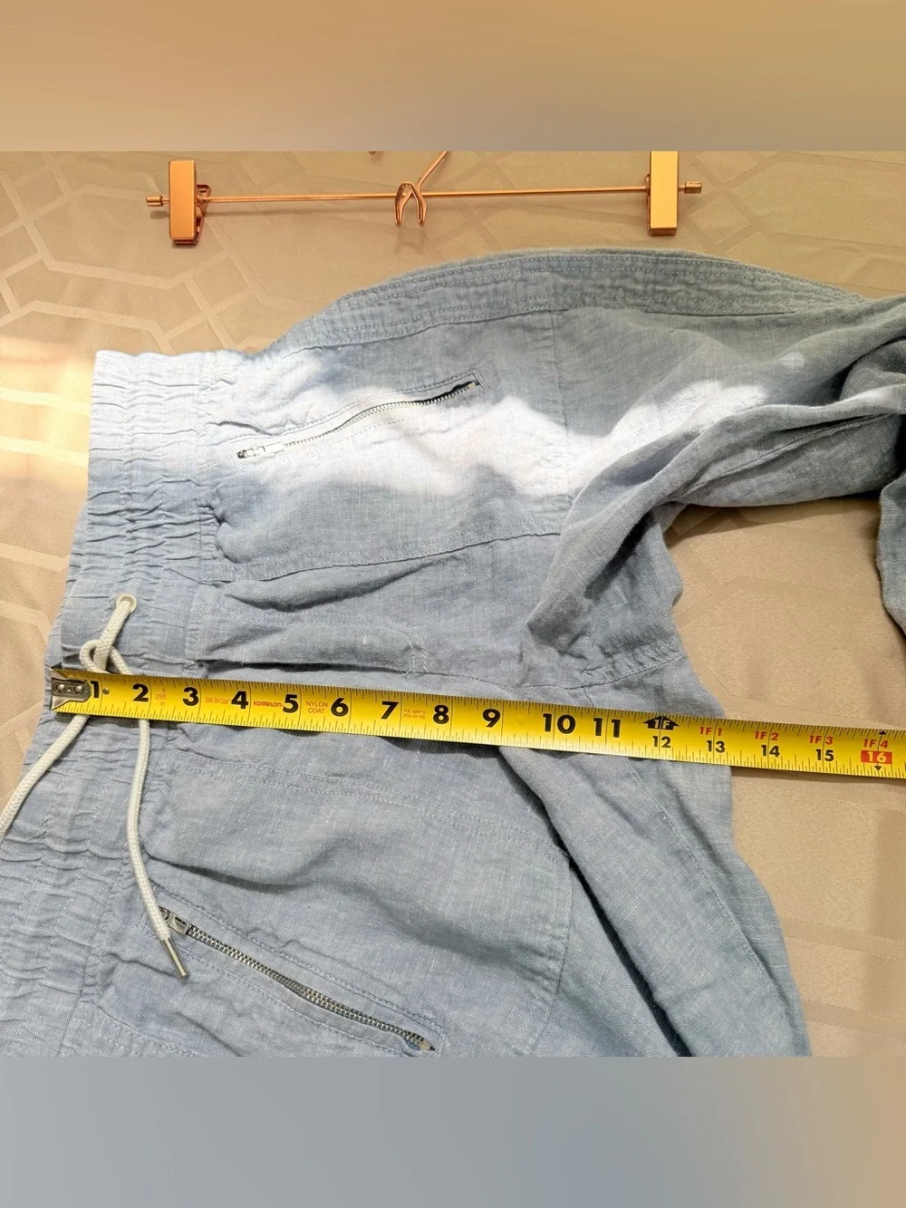 Athleta Women’s Cabo Linen Drawstring Jogger Pants Size 4 Light Blue - Picture 6 of 7